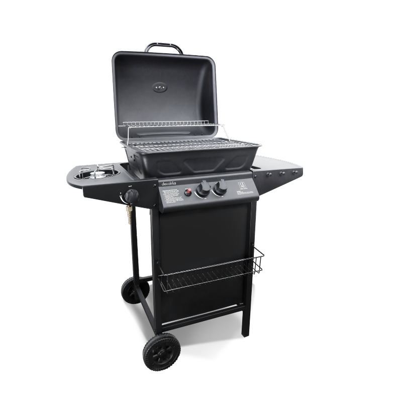 Decakila Barbeque Gas Grill 5.5kW Height 86CM Piezoelectric Ignition With Thermometer KMGS005B