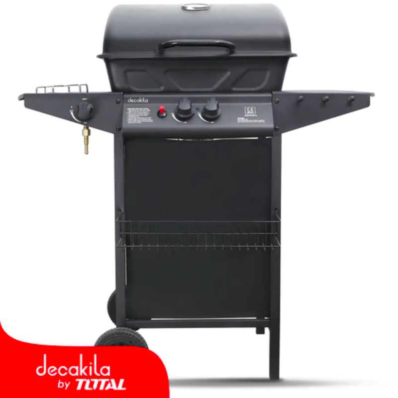 Decakila Barbeque Gas Grill 5.5kW Height 86CM Piezoelectric Ignition With Thermometer KMGS005B