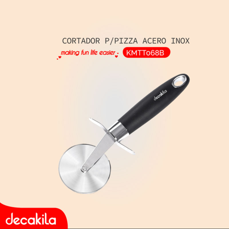 Decakila Pizza Cutter 430 Stainless Steel & PP Waffle Cutter Pie Cutter Non-Slip Handle Comfortable Grip KMTT068B