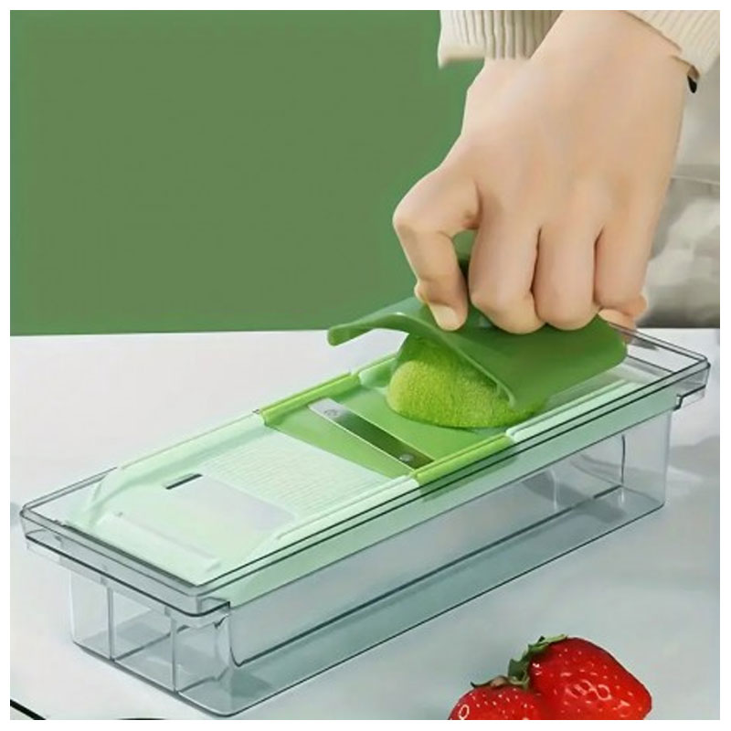 Decakila Manual Vegetable Grater 6in1 - SS Blade Easy to Use, Safety Design, Veggie Chopper, Onion Chopper, Vegetable Chopper with Container, Mandoline Slice...