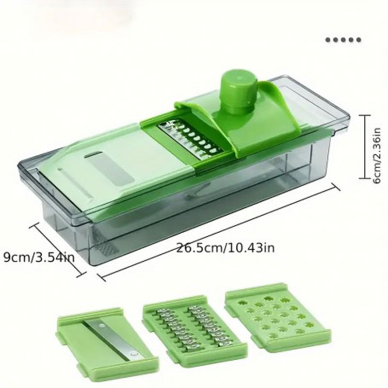 Decakila Manual Vegetable Grater 6in1 - SS Blade Easy to Use, Safety Design, Veggie Chopper, Onion Chopper, Vegetable Chopper with Container, Mandoline Slice...