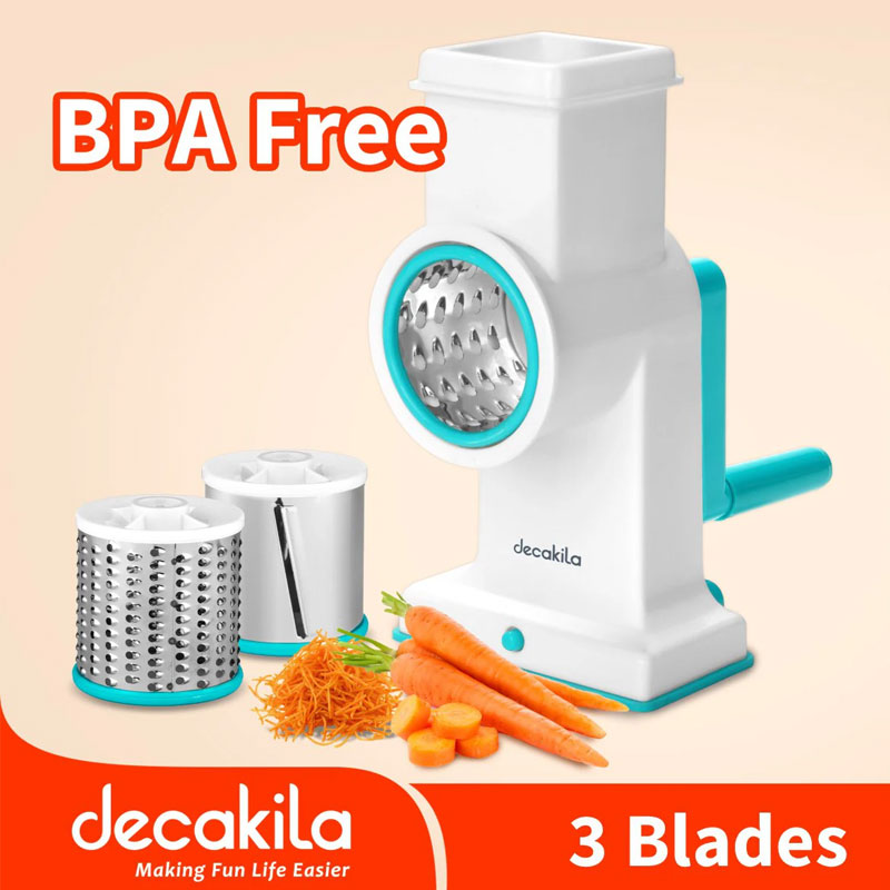 Decakila Manual Grater - SS Blade Easy to Use, Safety Design, Veggie Chopper, Onion Chopper, Vegetable Chopper with Container, KMTT086W