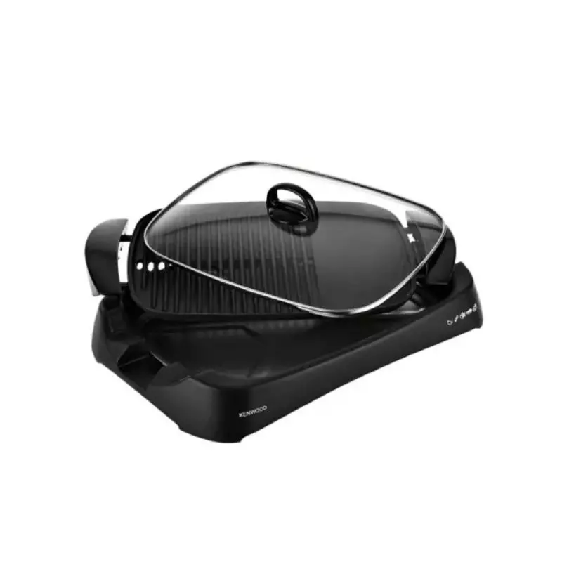 Kenwood Grill 1700W Contact Health Large Family Sized Griddle with Glass Lid, Variable Temperature Control, Cool Touch Handles - Ideal for Steak, Chicken