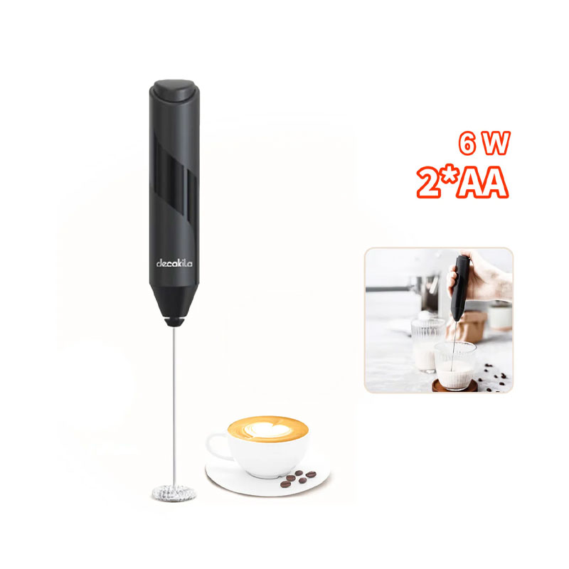 Decakila Milk Frother Handheld Battery Operated AA 1 Button Easy to Start Mini Whisker , Foam Maker KMCF035B