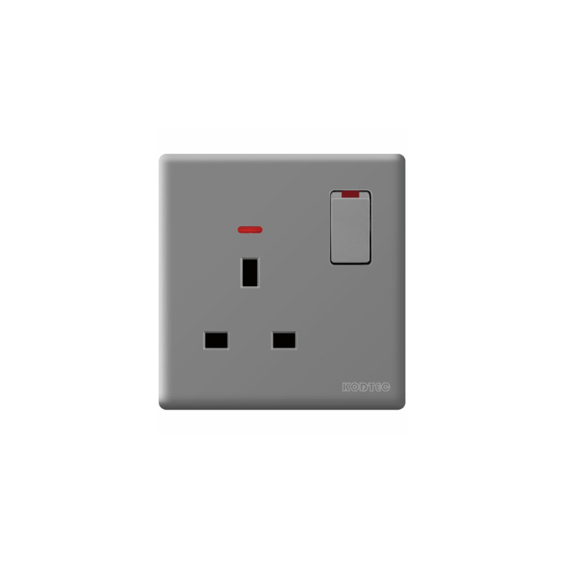 Kodtec Socket Single 3 Pin Gray KT-93BT-SO