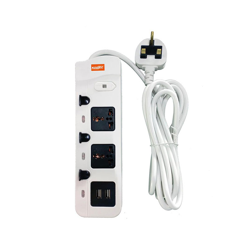 Kodtec Extension 3m 3-Way 2USB Ports KT-1523UET