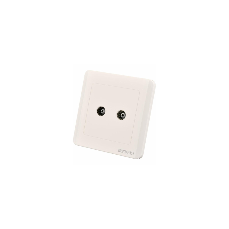 Kodtec Tv Socket Double White KT-87DTV-SO