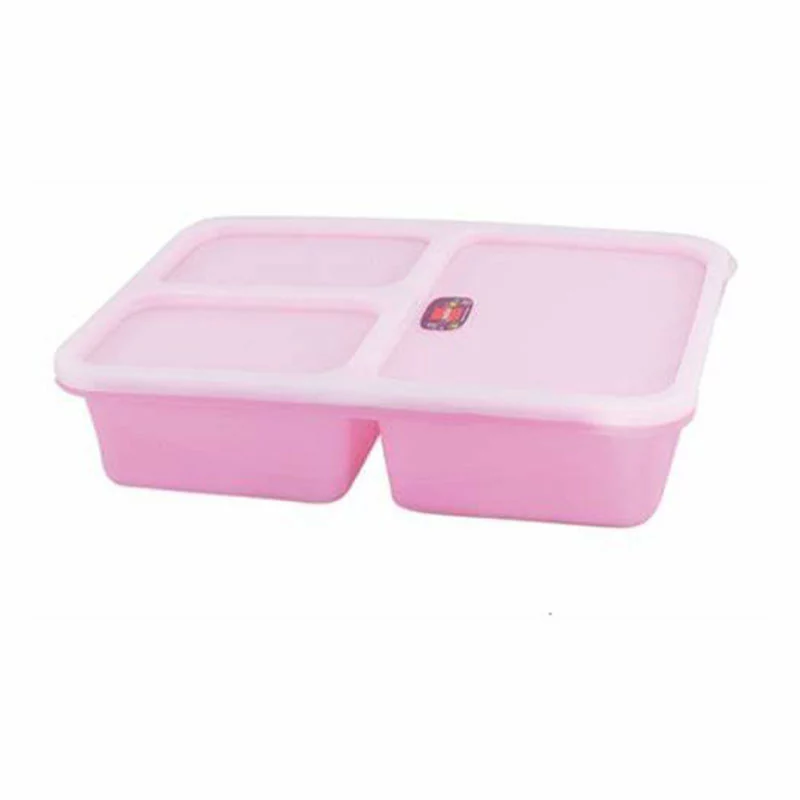 Cello Plastic Container 3 Partition With Lid Omega Lunch Box