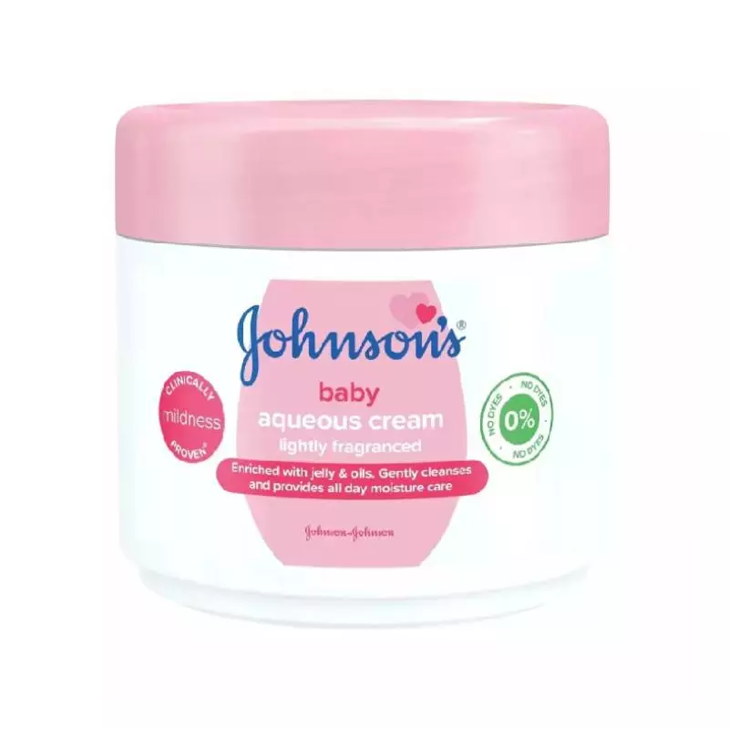 Johnsons Baby Aqueous Cream Light Fragrance, 24Hr Moisture, Gently Cleanses, Free from Dyes, 350ml 2811