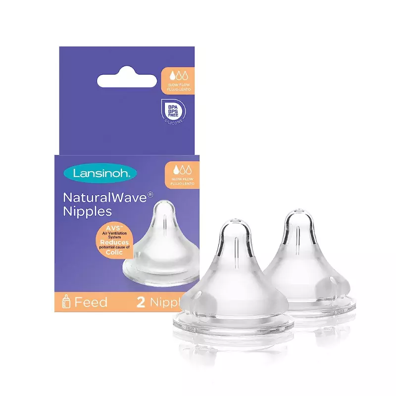 Lansinoh NaturalWave Slow Flow Teats BPA/BPS Free Pack of 2