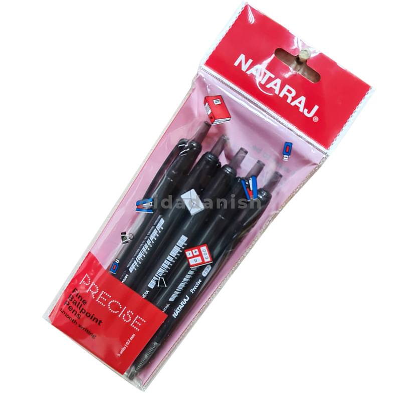 Nataraj Precise Clicker Pen 0.7mm 5pcs Black PO2