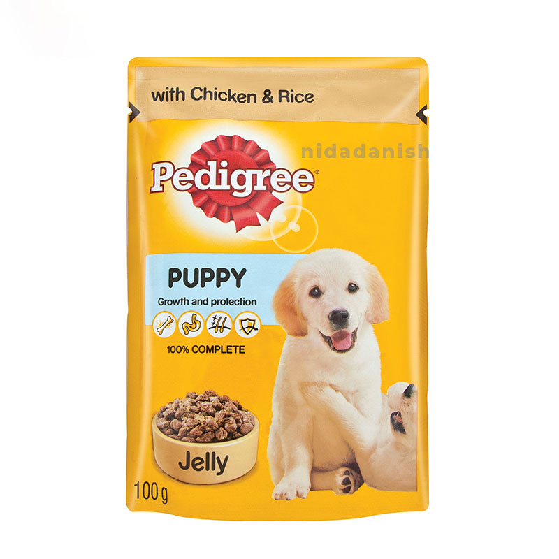 Pedigree Pouch Singles Puppy 100g Chicken & Rice in Jelly CV05H (Pack of 48)