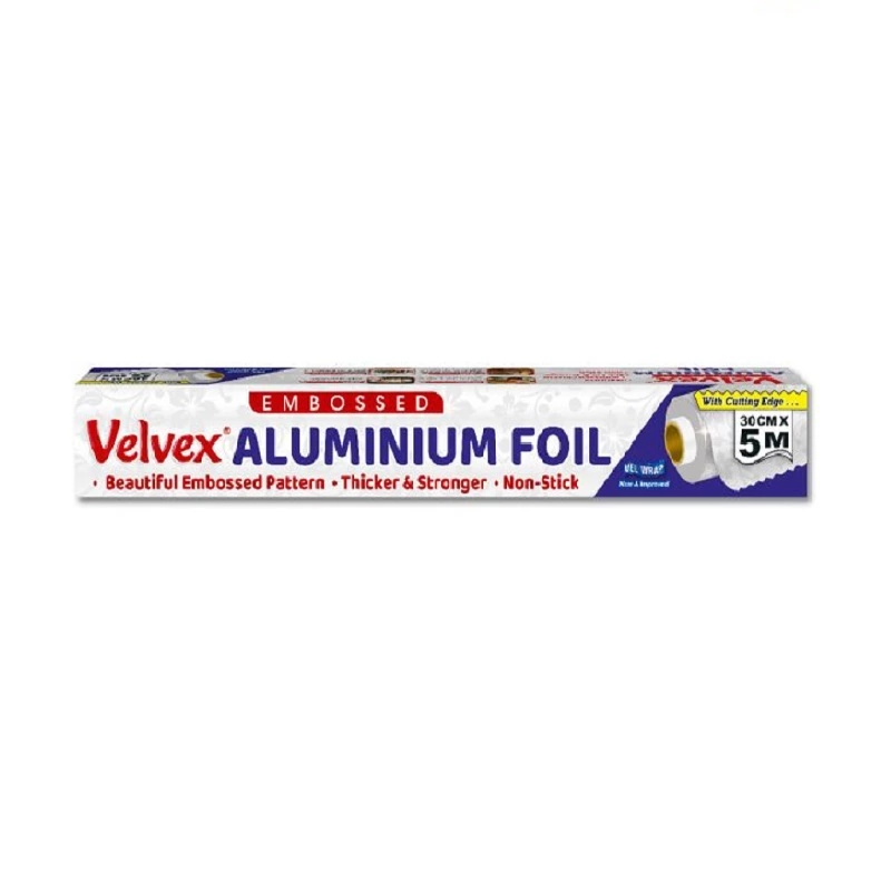 Velvex Aluminium Catering Foil Embossed 30cm x 5m Pack of 36