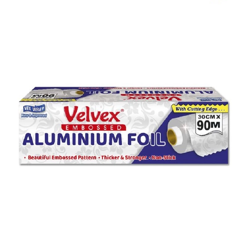 Velvex Aluminium Catering Foil Embossed 30cm x 90m Single Roll