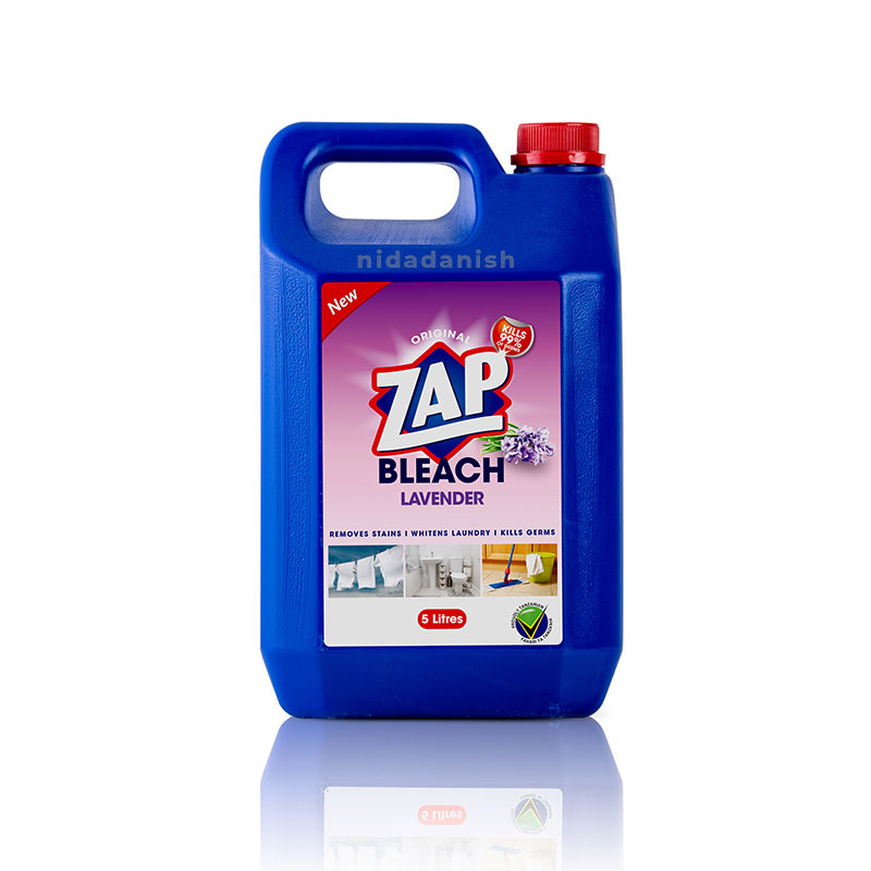 Zap Bleach for Laundry, Bathroom Fixtures, Kitchen & Floor Tiles Lavender 5L