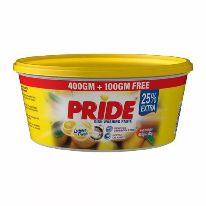 Pride Dishwashing Paste Lemon 400g + 25% free (Pack of 12)