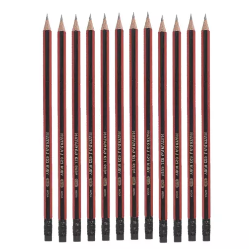 Nataraj Pencil 621 Ruby Red Long Lasting Black 12pcs P04087