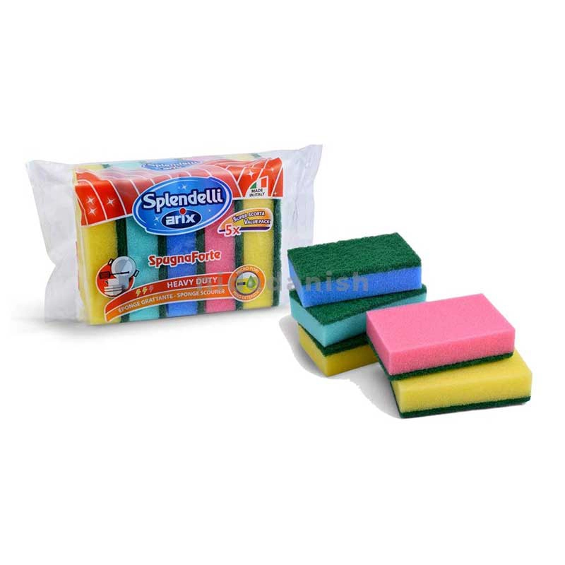 Arix Colorful Sponge Scourer 5pcs 1275 Pack of 5