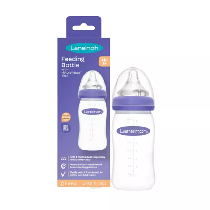 Lansinoh HPA Feeding Bottle with M Teat 240ml