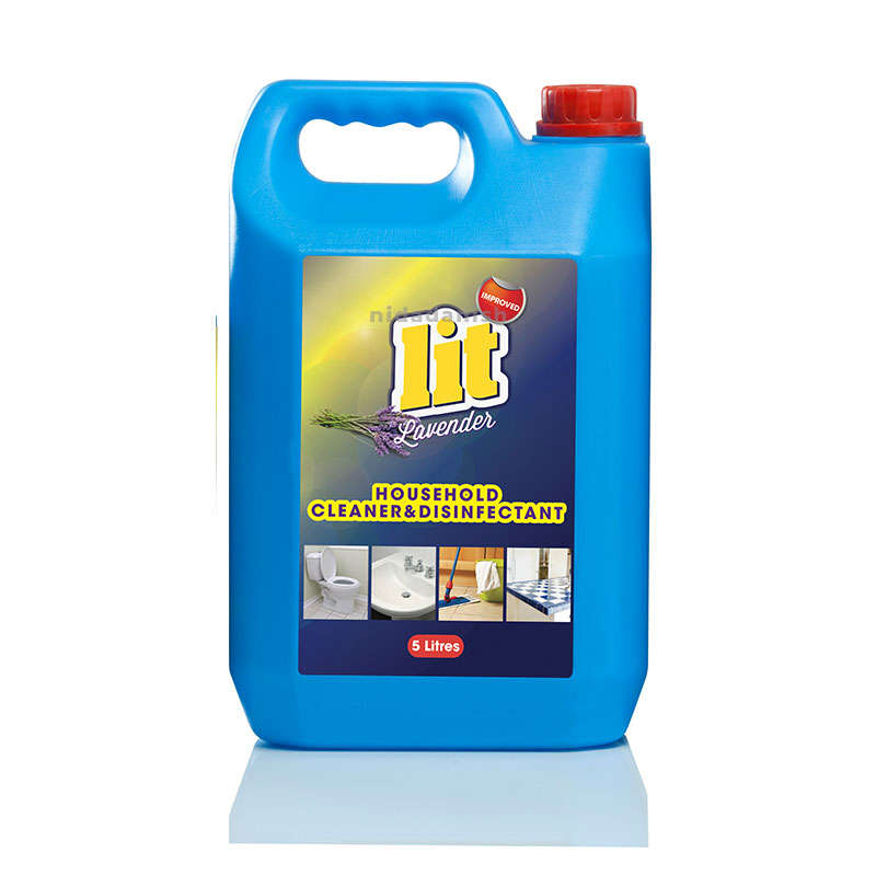 LIT Household Cleaner & Disinfectant for Tiles, Showers, Sinks & Kitchen Worktops Lavender 5L