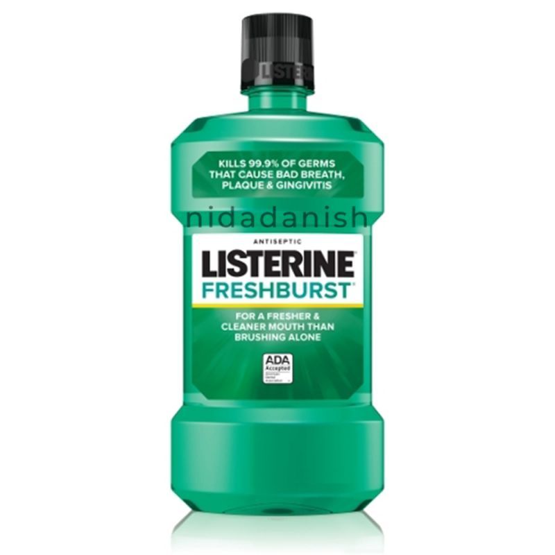 Johnsons Listerine Fresh Burst Mouth Wash for Bad Breath, Kills 99% of Germs That Cause Bad Breath & Fight Plaque & Gingivitis, ADA Accepted Mouthwash, Spearmint, 500ml 6018