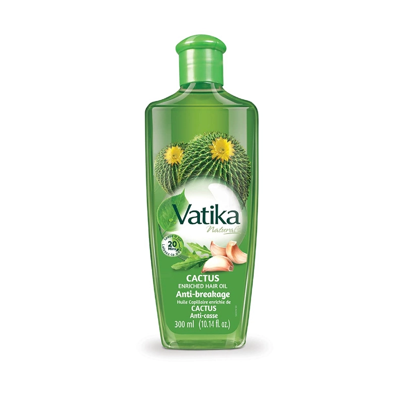 Dabur Vatika Naturals Enriched Hair Oil, Natural Moisturizing, Strengthening & Hair Oil Serum for Healthy Scalp, Nourishing Hair Oil for Soft, Manageable, Smooth & Silky Hair From Root to Tip (Cactus) 200ml (Pack of 6)