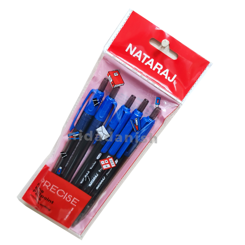 Nataraj Precise Clicker Pen 0.7mm 5pcs Blue P06548