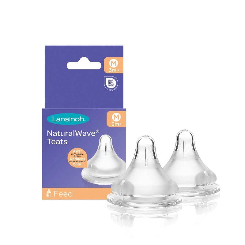 Lansinoh NaturalWave Medium Flow Teats BPA/BPS Free Pack of 2