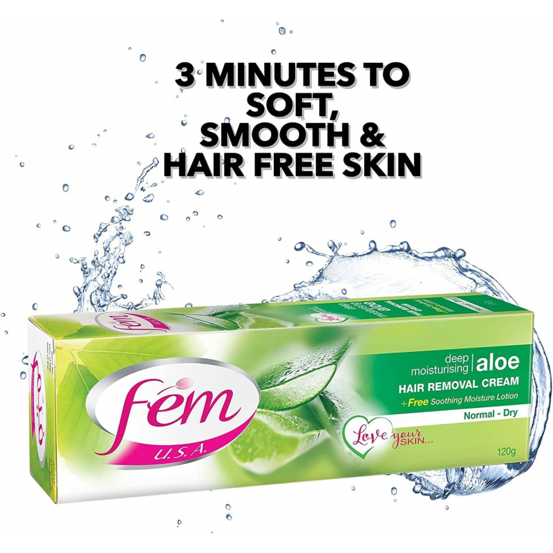 Dabur Fem Hair Removal Cream 120g Aloevera (Pack of 6)