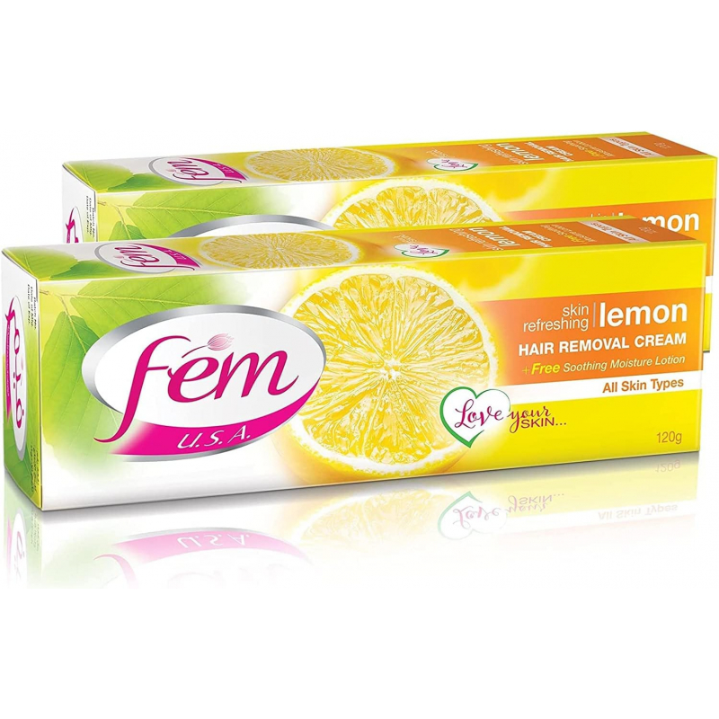 Dabur Fem Hair Removal Cream for All Types of Skin 120g Lemon (Pack of 6)