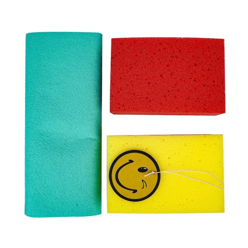 Oks Sponge & Fresh Wipes 3pcs Set Kitchen Cleaning Sponge, Non-Scratch Double-Sided Scrubber Sponge OKS-1812