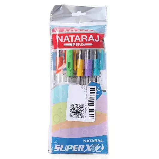 Nataraj Pen Super X2 0.7mm 5pcs Blue P06683