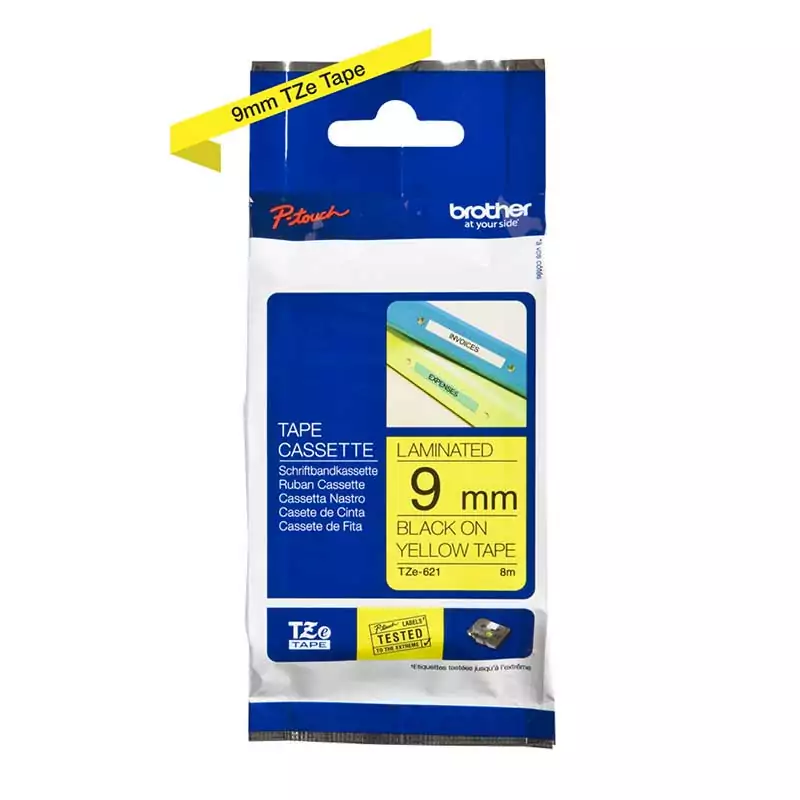 Brother Tape Cartridge Black On Yellow TZe-621