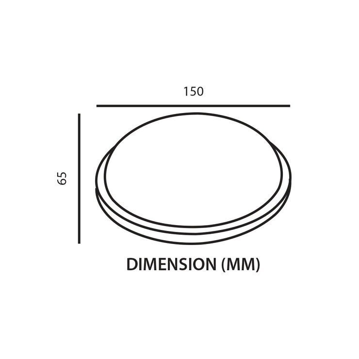 Tronic Round Black LED Bulkhead 15 Watts