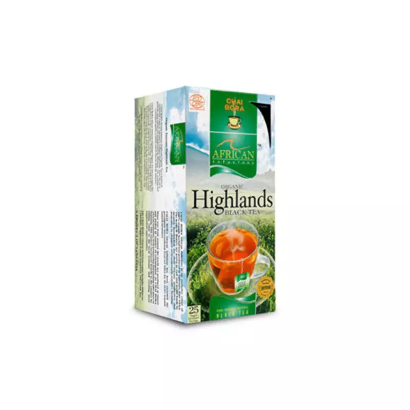 Chai Bora Organic Highland English Breakfast Tea Bags 2gm (25 Teabag Sachets x 12 Box)