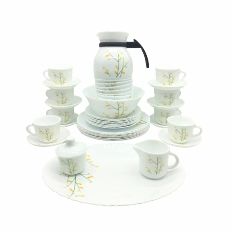 La Opala Dinner Set Citron Weave Classique 47 Pieces LW047