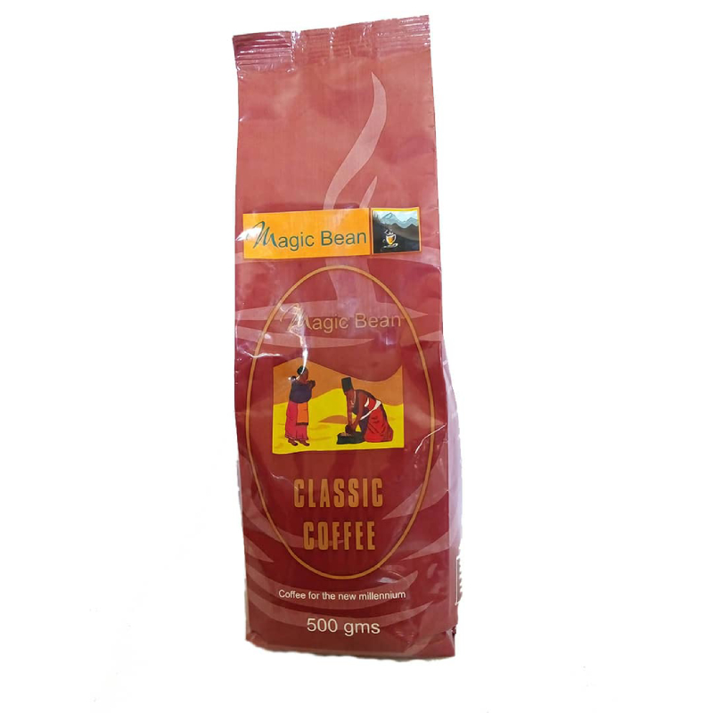 Magic Bean Classic Beans 500g A delicious, medium bodied and easy, all day drinking coffee with great notes of chocolate fruity finish.