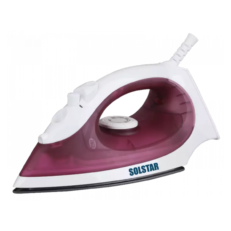 Solstar Electric Iron 1750W with Water Spray, Adjustable Continuous Steam, Non Stick Sole Plate, 360 Degree Pivoting Cord, 250ml Purple/White IS1078A- PPBSS