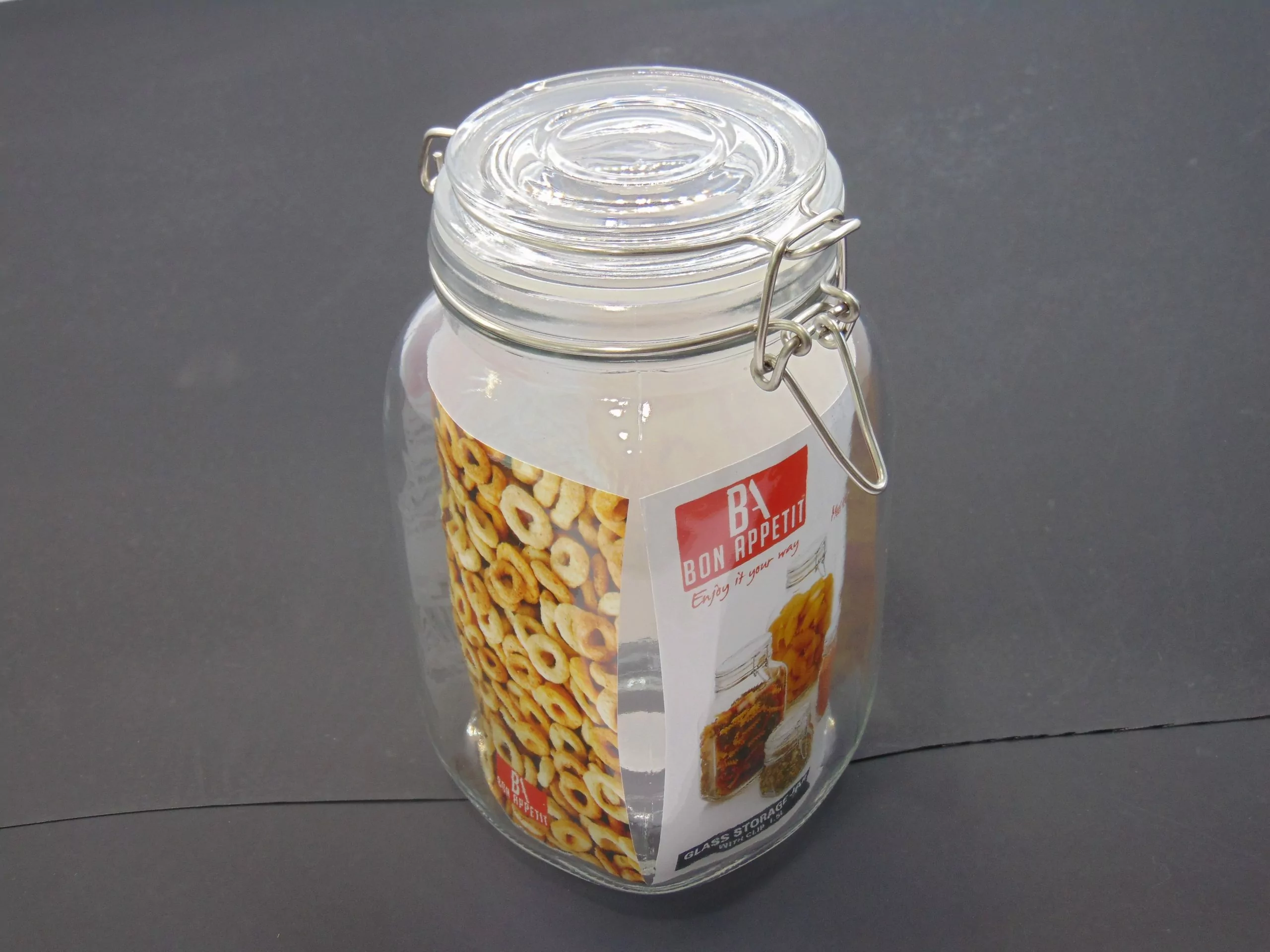 Bon Appetit Glass Jar with Clip 2L Square HM-BA26