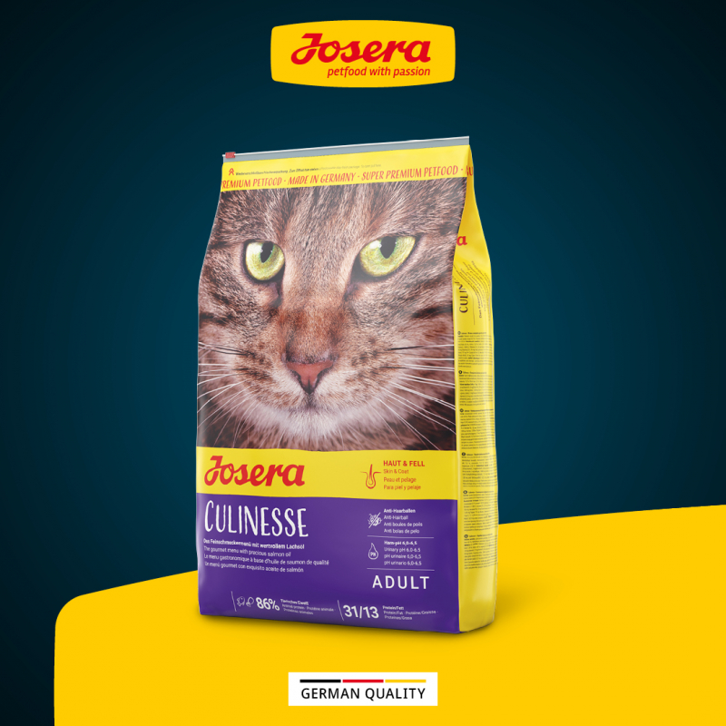 Josera Culinesse Adult Cat Dry Food for picky eaters, Silky & Shiny Coat 2kg (Pack of 6)