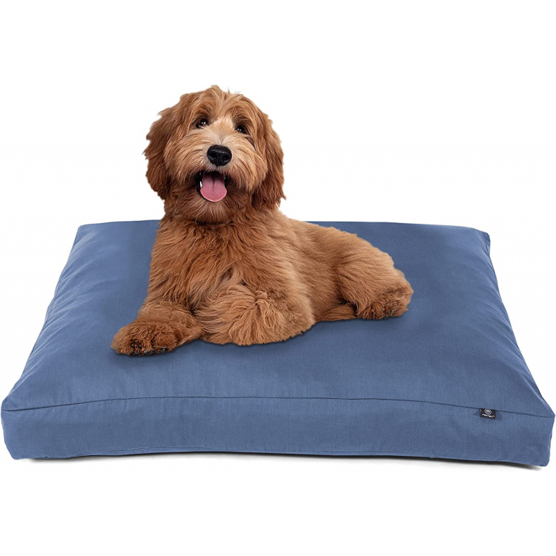 PV Dog Cushion Bed Medium 90 x 60 x 10cm Brown & Blue YD-DZ01M