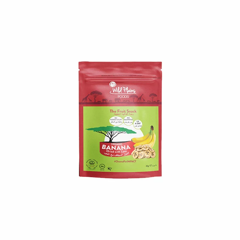 Wild Plains Dried Foods Organic Banana 35g Rings, No Added Sugar, No Sulphates