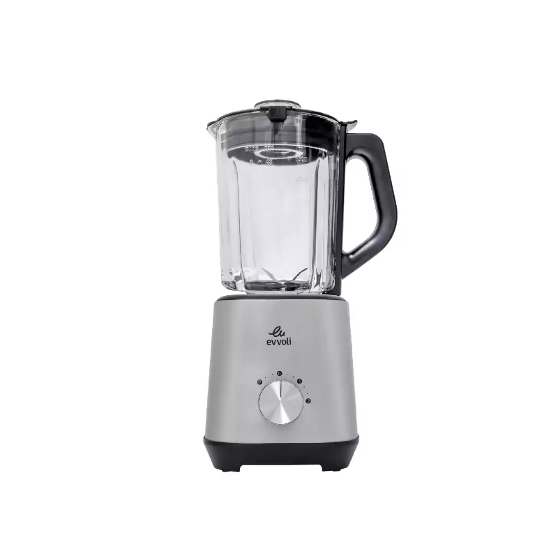 Evvoli Premium Table Blender 1000W with 1.5L Glass Jar with Ice Crush Function, 4 Knife Leaf & 3 Speed Operation Stainless Steel EVKA-BL15HB