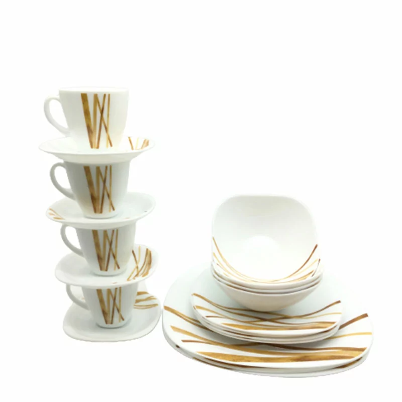 La Opala Dinner Set Quadra Golden Shades 20 Pieces LG020