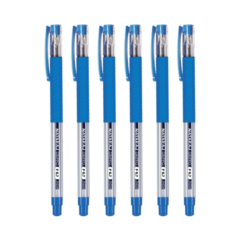 Nataraj Grippo Fine Pen 0.7mm 6pcs Blue P01275