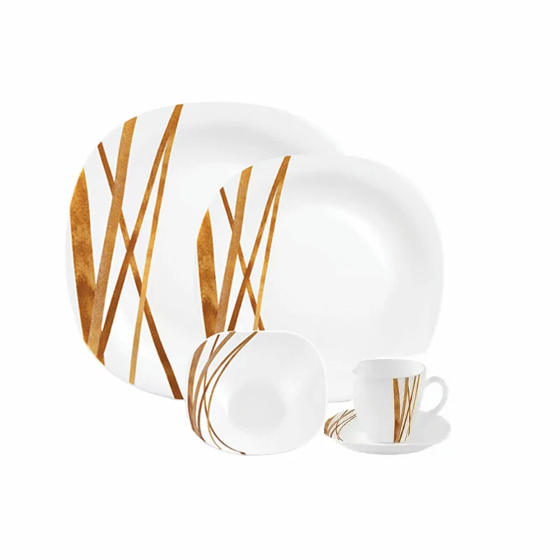 La Opala Dinner Set Quadra Golden Shades 20 Pieces LG020