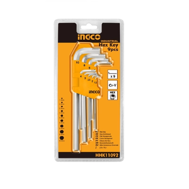 Ingco Hex Key 1.5-10mm 9pcs Set HHK11092