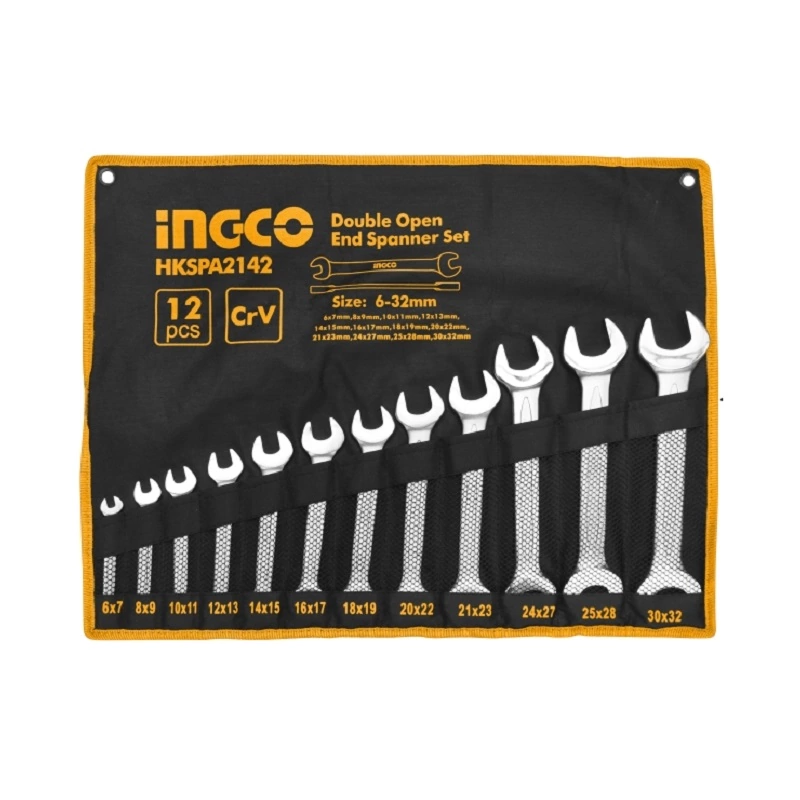 Ingco Double Open End Spanner Set Pack of 12 HKSPA2142