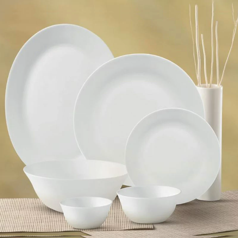 La Opala Dinner Set Ivory White 47 Pieces L1047