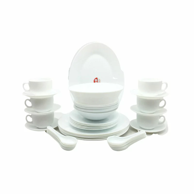 La Opala Dinner Set Ivory White 38 Pieces L1038